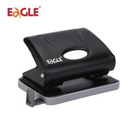 Eagle 2-Hole Paper Punch, 15-Sheet Capacity, Built-In paper tray, Plastic gauge with scale,School and office binding supplies