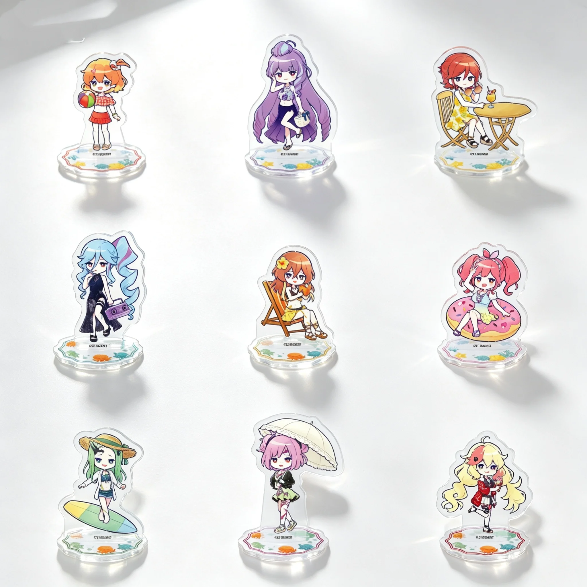 Anime Macross Delta Freyja Wion Vacation Theme Q-Style Acrylic Stand Model Plate Keychains Desktop Ornament