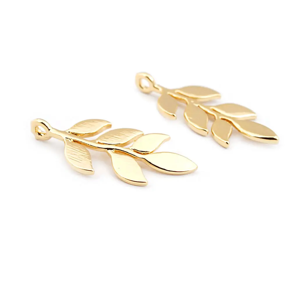 18K Gold Color Brass Tree Leaf Leaves Charms Pendants High Quality Diy Jewelry Making Necklace Earrings Accessories