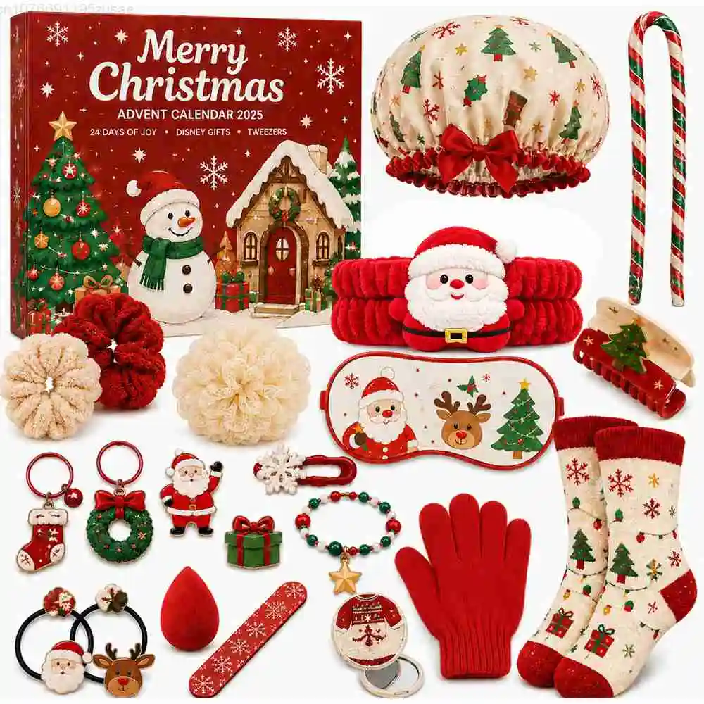 XMAS Gift Props Mermaid Jewelry Christmas Advent Calendar Blind Box 24 Days Countdown Surprise Toy Girls Holiday Present