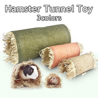 Rabbit Hideaway Toy Grass Straw Bunny Toy Tunnel Hamster Accessories for Guineapig Chinchilla Ferret Rats Rodent Cage