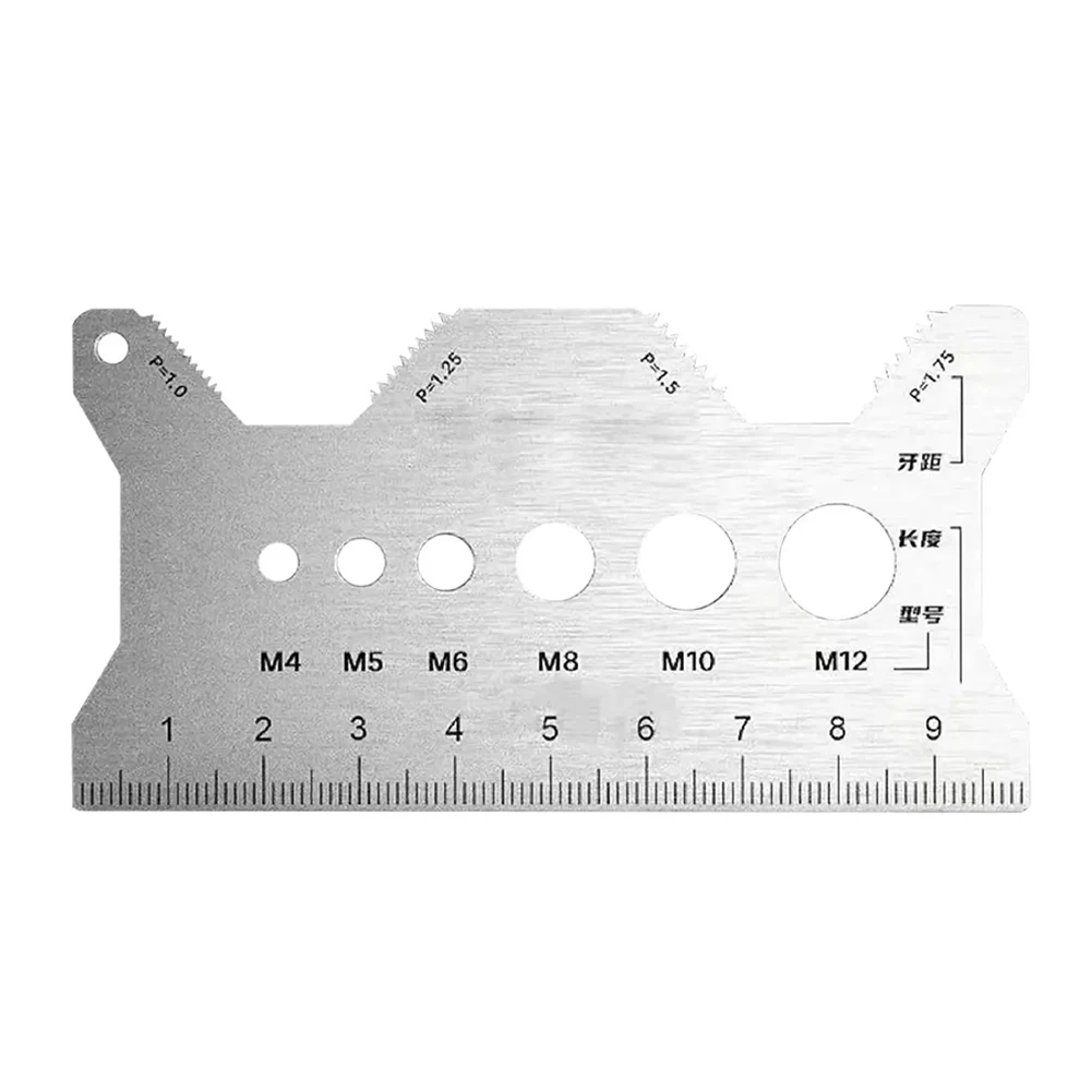 Precision Measuring Tool Metal Alloy Ruler Accurate Screw Fitting 10*6*0.1cm Easy-to-read Markings Enhanced Durability