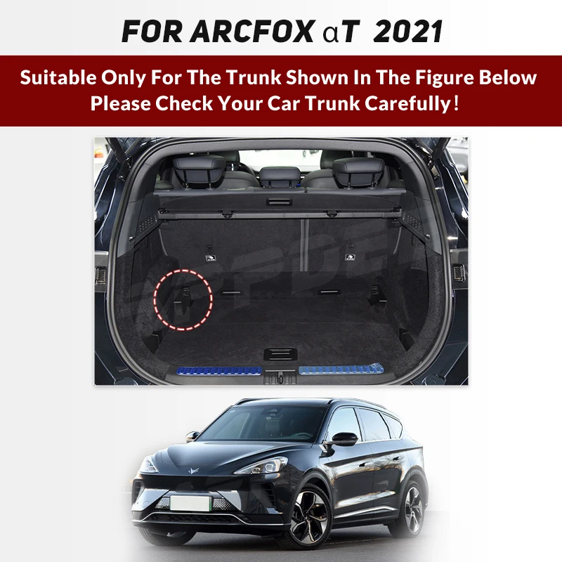 Auto Full Coverage Trunk Mat For ARCFOX αT 2021 Anti-Dirty Leather Car Boot Cover Pad Cargo Liner Interior Protector Accessories