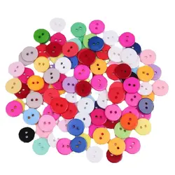 100pcs 6mm 8mm 10mm 13mm 15mm 18mm 20mm 23mm 25mm Resin Buttons 2-Holes Flatback Round Button DIY Sewing Craft Handmade Material