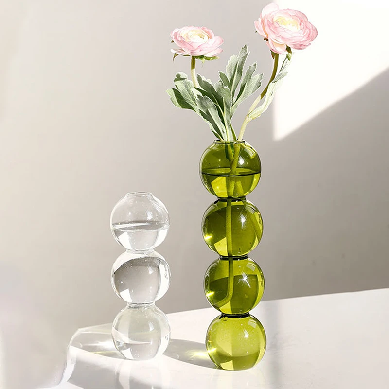 1pc Minimalist Nordic Style Stained Glass Bubble Vase, Modern Creative Flower Arrangement, Spherical Vase, Home Decoration