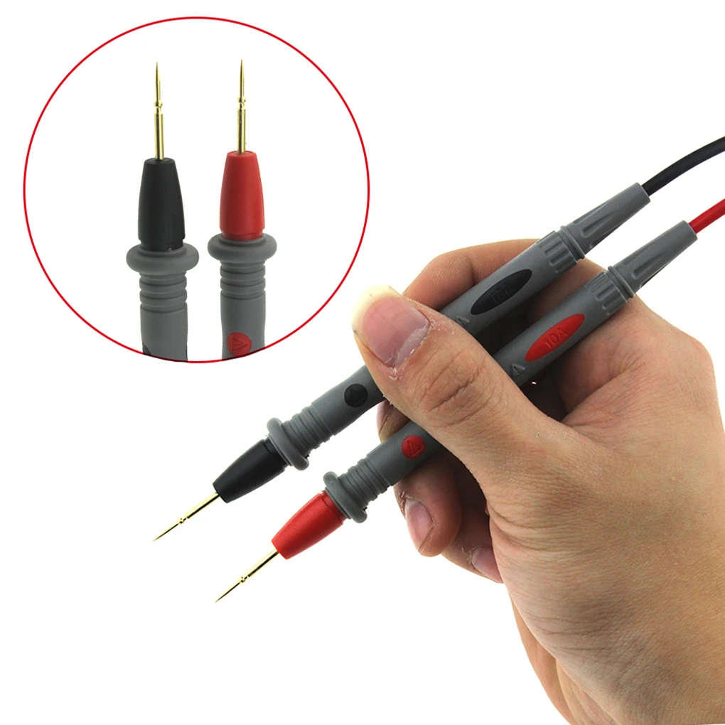 1 pair Digital Multimeter probe Soft-silicone-wire Needle-tip Universal test leads with Alligator clip For LED tester Multimetro