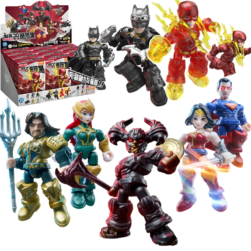 BLOKEES Original DC Justice League DEFENDER VERSIDN V02 Batman Superman Steppenwolf Flash Figura de Ação Brinquedo Modelo de Montagem Presente