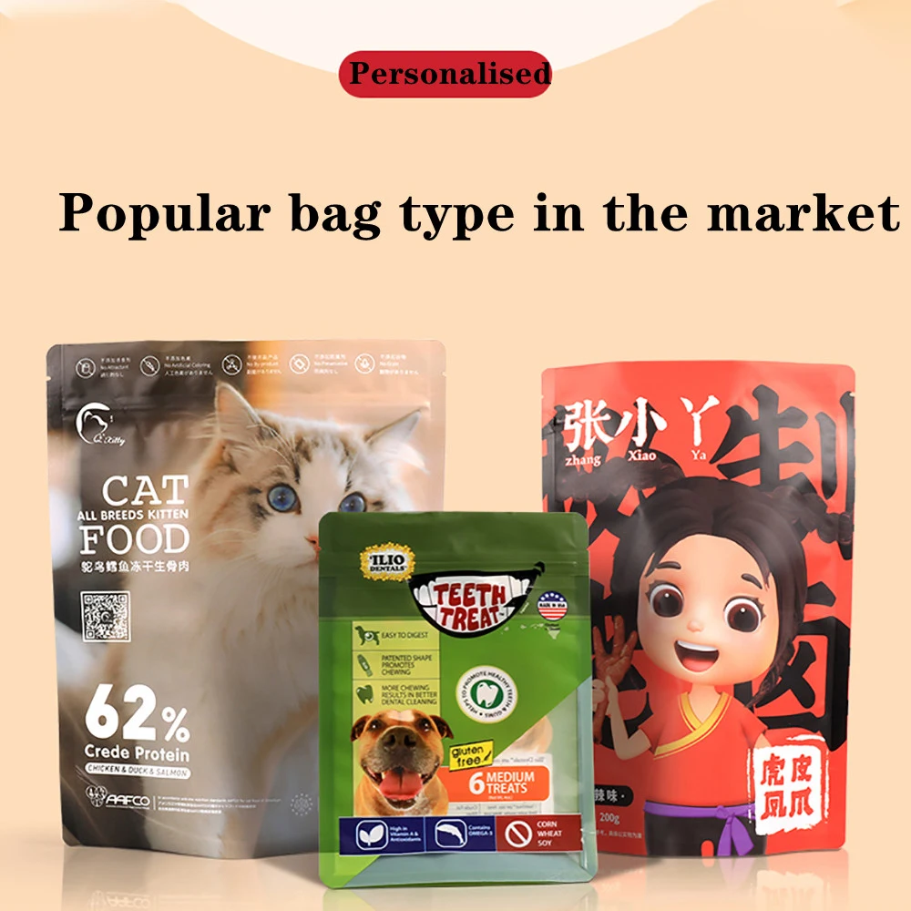 Food Grade Promotional Custom Digital Printed Plastic Stand Up Pouch Bag With Zipper Top for Candy Sweets Resealable Doypack Bag