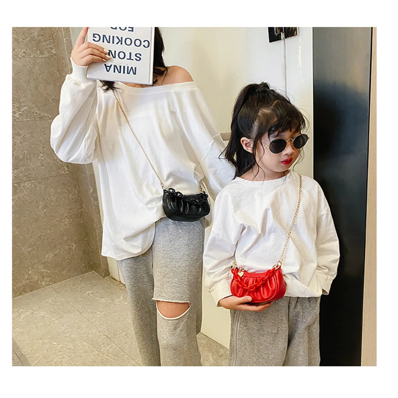 Mini Clutch Bag  For Children Single Shoulder Chain Bag Fashion Luxury Desinger PU Pleated Handbag Crossbody Bag Shopping Bag