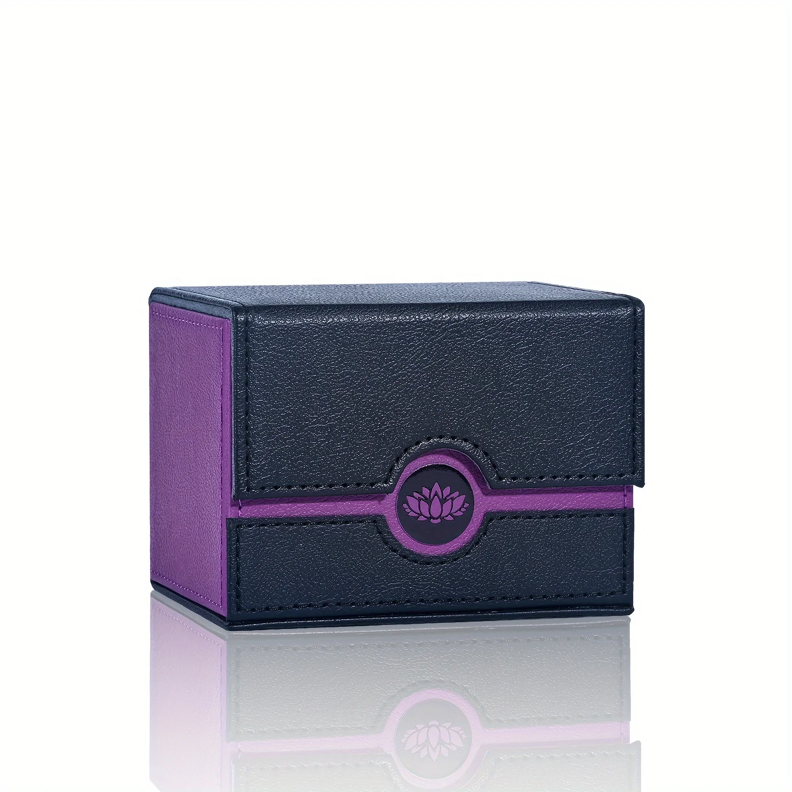 

Game Card Deck Box Holds 120+ Single Sleeved Cards PU Faux Leather, Strong Magnetic Closure, Suitable For Game/TCG/CCG Card Deck