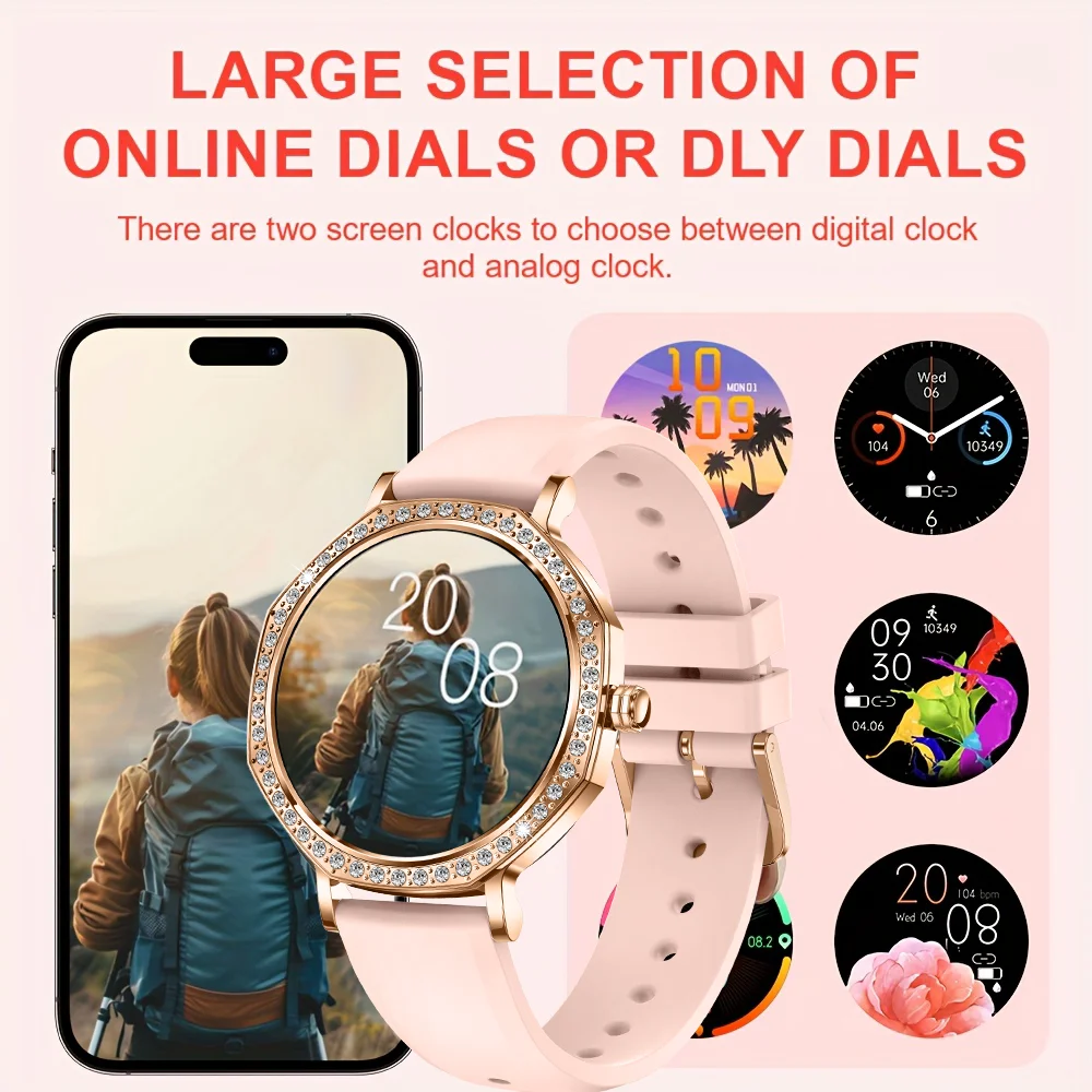 Smartwatch z funkcją połączeń Bluetooth, zegarek z własnymi tarczami dla kobiet i mężczyzn, sportowy tracker fitness, smartwatch z pomiarem tętna dla Androida i iOS.