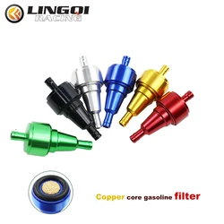 LINGQI Pit Dirt Bike Oil Filter Motorcycle Fuel Petrol Gasolines Filter Aluminum Alloy Universal for Most Off-Road Motocross
