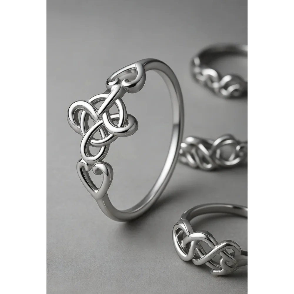 

Кольцо из стерлингового серебра 925 пробы с кельтским узлом для женщин, многослойное, подарочное, размеры 6-9