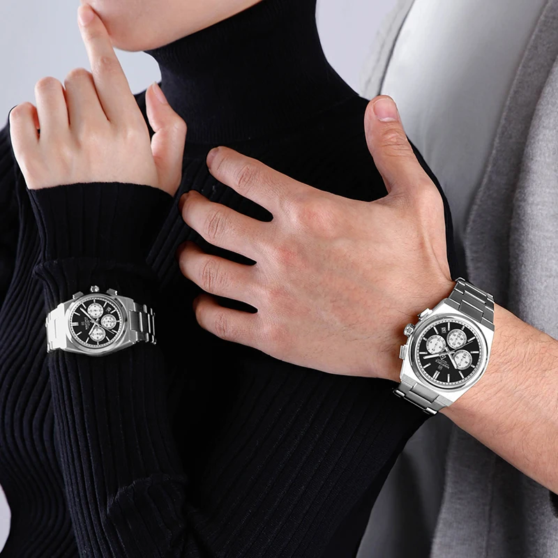 2024 Nuovo stile NAVIFORCE Orologi al quarzo da uomo di marca di moda Cinturino in acciaio inossidabile 30M Impermeabile Visualizzazione della data Orologio da polso per coppia