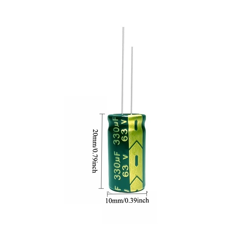 

80pcs 63V 330uF Electrolytic Capacitor High Frequency Low ESR Long Life 10x20mm for Power Supply Amplifier