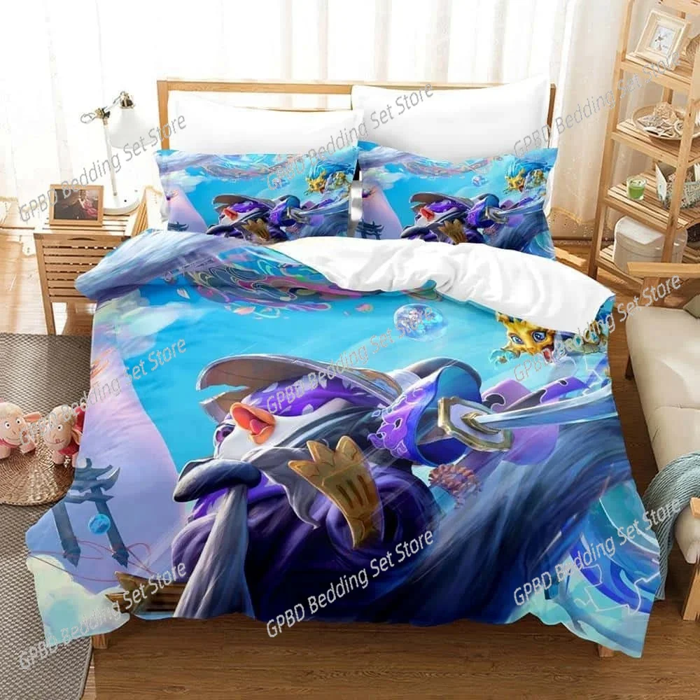 

New Game Teamfight Tactics Bedding Set Duvet Cover Comforter Bed Set Quilt Cover Pillowcase King Queen Twin Size Boys Girl Adult