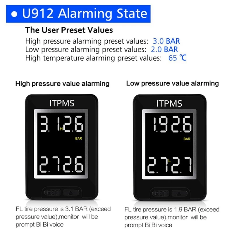 Tire Pressure Monitor System, TPMS para Toyota Special-Purpose, energia solar, 4 sensores