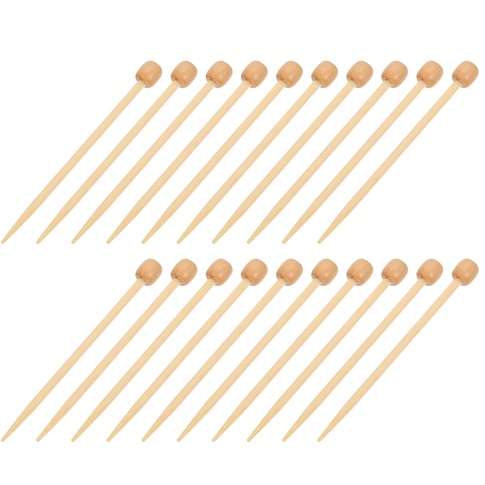 20 PCS Mini Needle Knitting Needles Short Wood DIY Rods Brooch Material to Weave Stick Set Walnut Woven Accessories