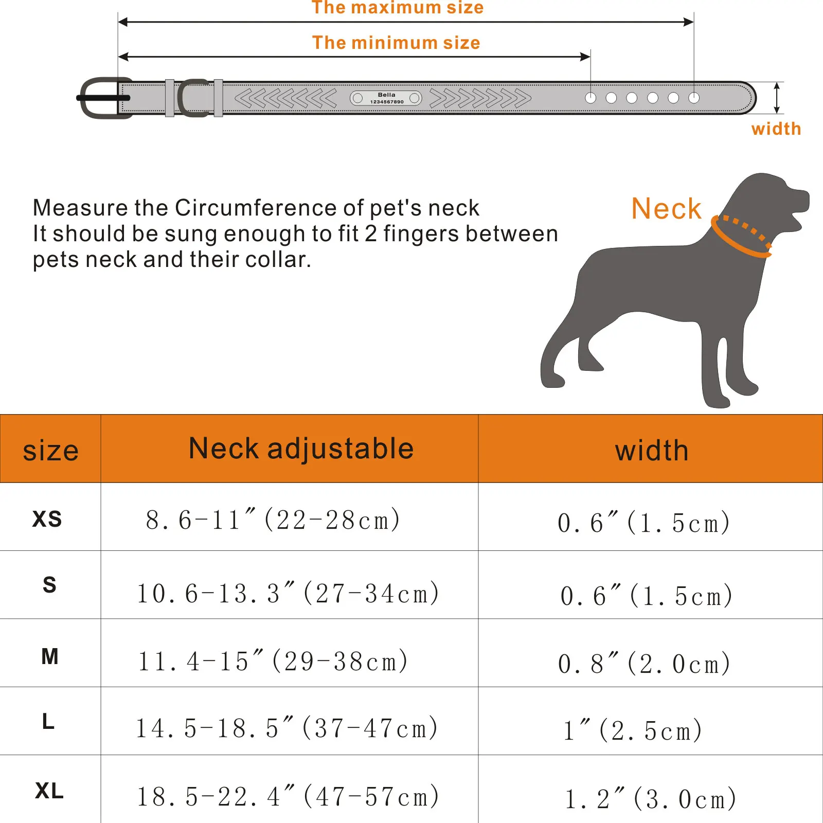 Dog Collar Personalized Custom Dog Tag Collar Engraved Puppy Cat Nameplate Collar Adjustable For Small Medium Large Dogs Pug