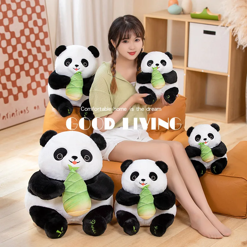 25/35/50cm carino rotondo grasso FuBao Panda peluche Kawaii farcito soffice Panda abbraccio peluche di bambù bambola cuscino morbido giocattoli per bambini regalo