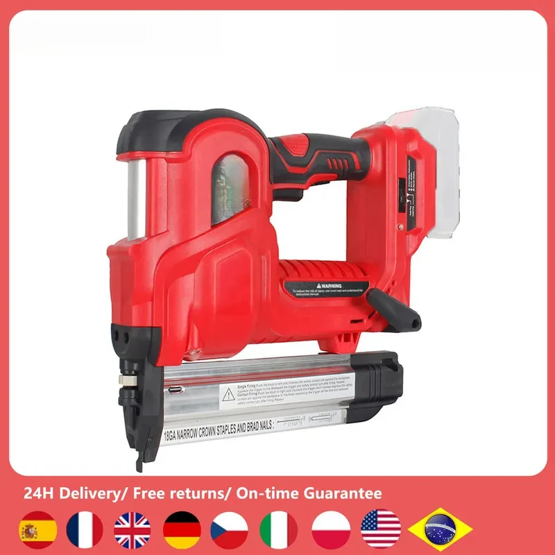 Cordless Electric Nail Gun with 400pcs Nail Woodworking Straight/N-shape Nails Universal Nailing Machine For Makita Battery Tool