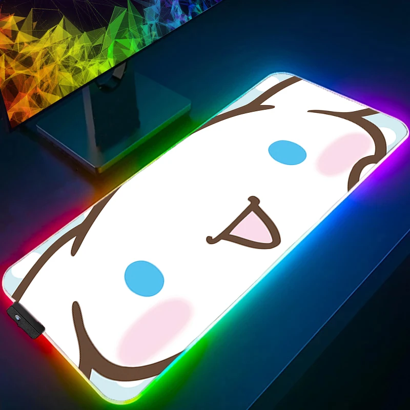 Alas Mouse LED Pochacco Gaming Notebook Lock Edge Backlight Aksesori RGB Mousepad Gamer PC Completo Alas Meja Keyboard Komputer