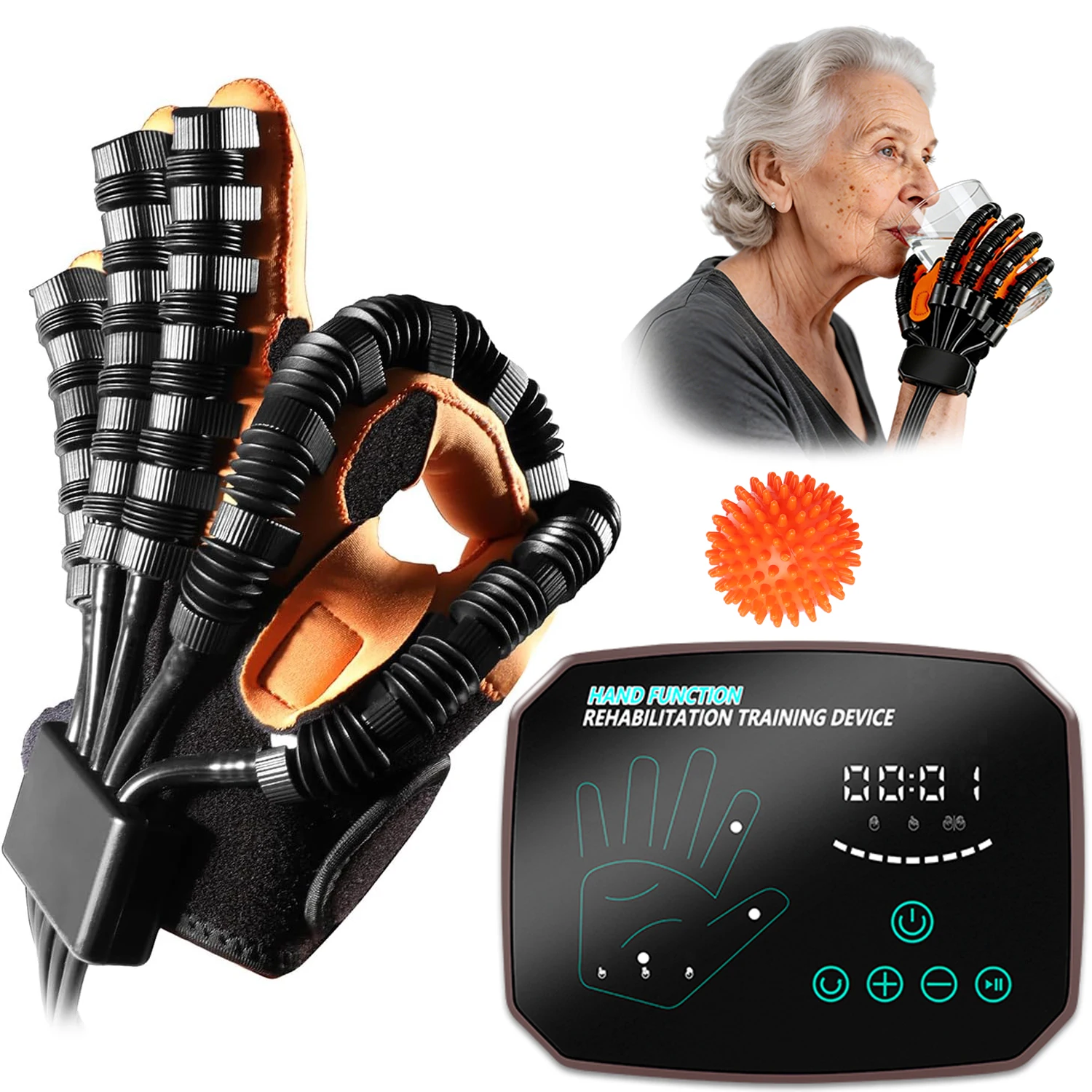 

Реабилитационная роботизированная перчатка-тренажер для рук, перчатки для тренировки пальцев, устройства для восстановления после инсульта и гемиплегии, тренажер для реабилитации рук