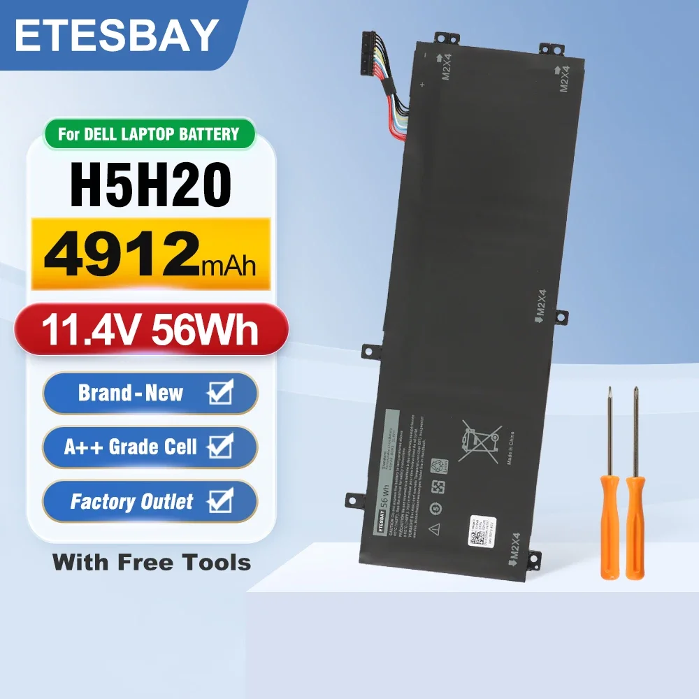 ETESBAY H5H20 For DELL XPS 15 9560 9570 15-9560-D1845 Precision M5520 5530 62MJV M7R96 05041C 5D91C 11.4V 56Wh  Laptop Battery