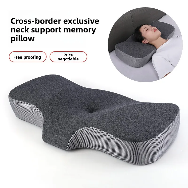 

Эргономичная подушка из пены с эффектом памяти для шеи, поддерживающая подушка для вытяжения шейного отдела позвоночника, для ухода за шейным отделом, облегчения боли, подушка для сна