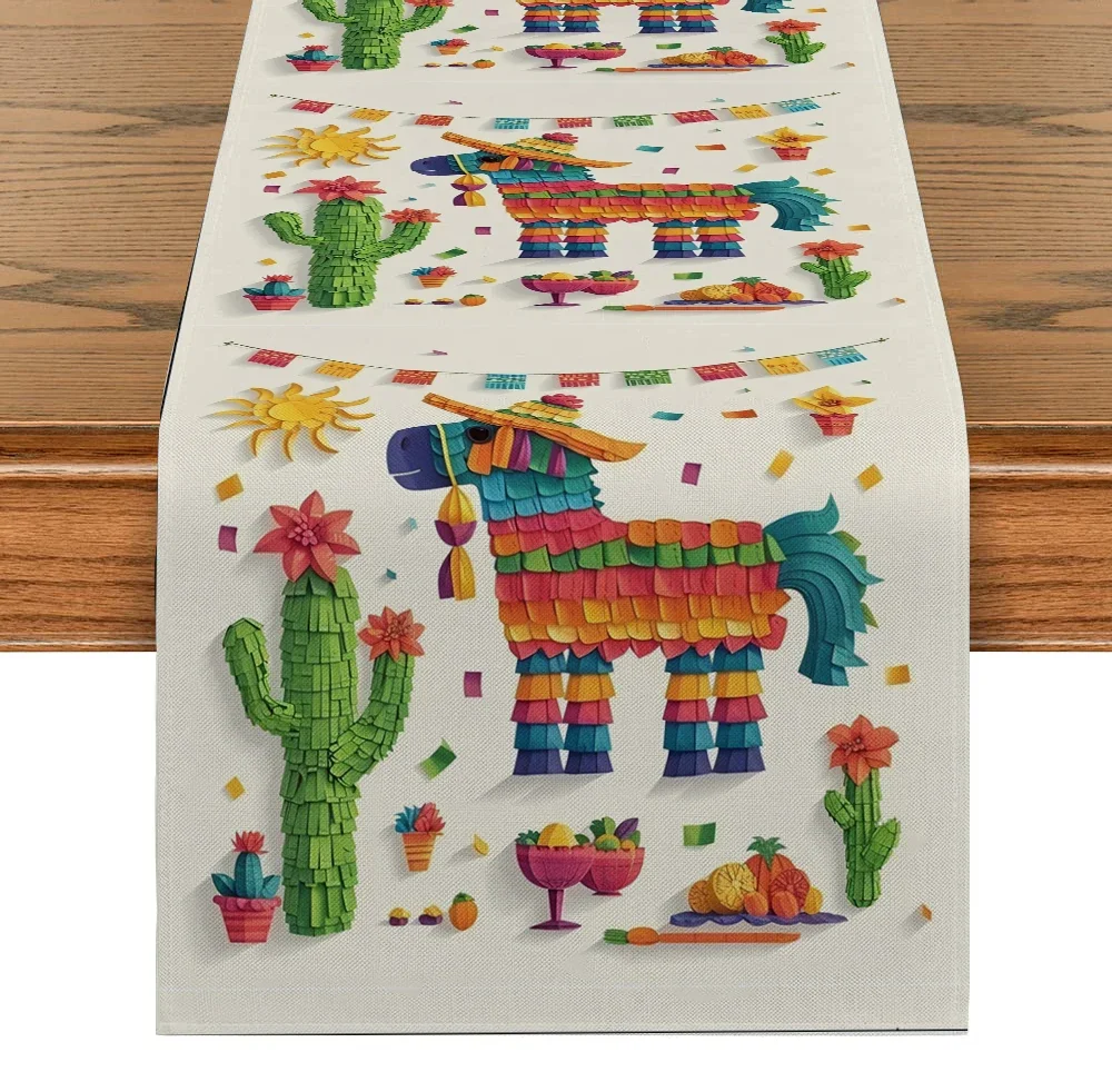 Mexican Table Runners Dressers Scarves Table Decorations Kitchen Supplies Piñatas Cactus Table Runners Party Decorations