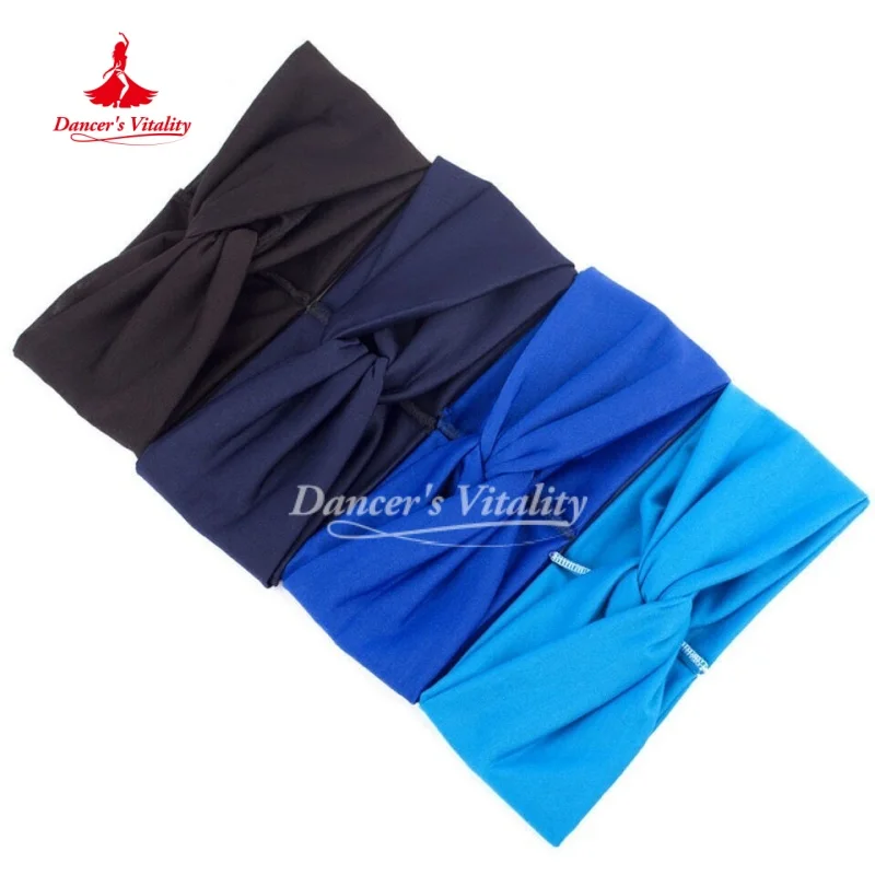 ラテンダンスの帽子無地弾性ヘッドバンドヘッドバンド女性チャチャサンバルンバ競技アクセサリーダンスの活力