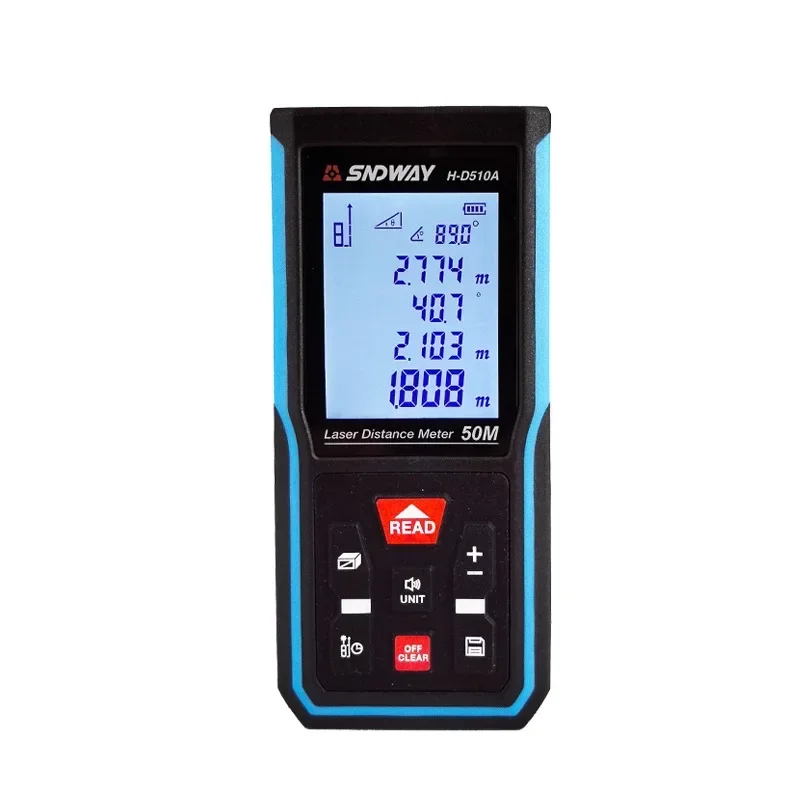 Premium SNDWAY H-D510A Handheld Laser Electronic Ruler English Measuring Instrument Roulette Professional Rangefinder Building