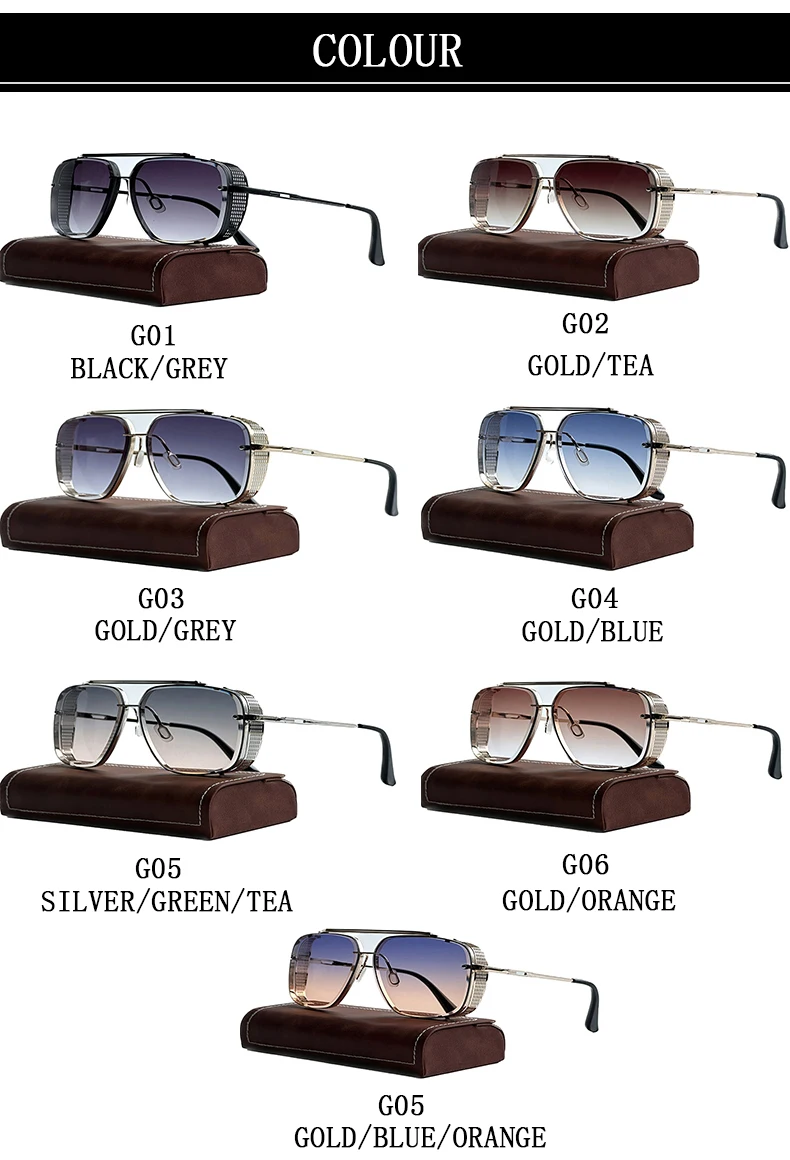 Punk Sonnenbrille Für Männer Übergroße Steampunk Sonnenbrille Frauen Trendy Platz Mode Gläser Gafas De Sol Hombre Zonnebril Heren – Detail 6