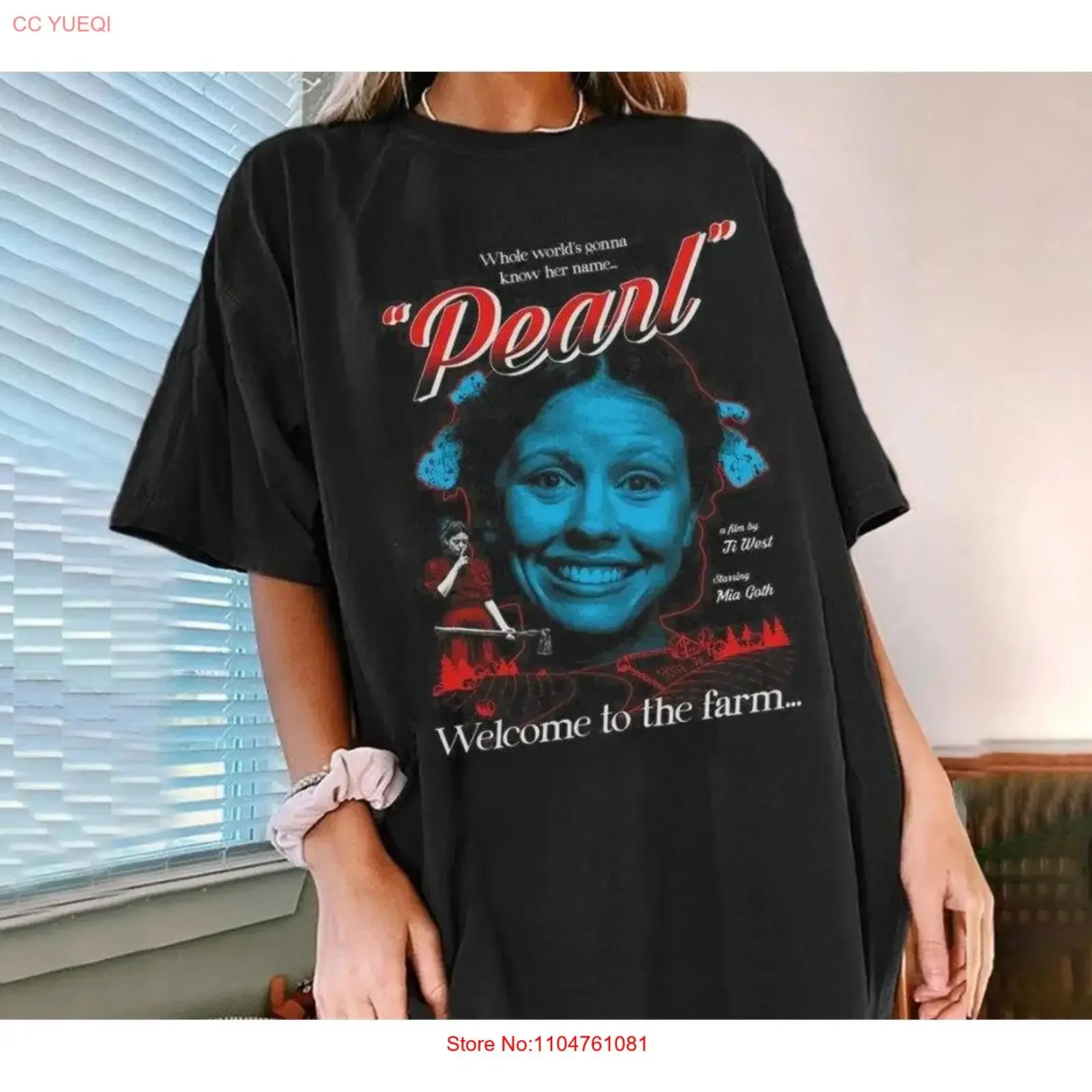 Pearl Horror movie Inspired T Shirt Mia Goth Scary movies vintage Washed Unisex Casual Versatile Top For Everyday Wear