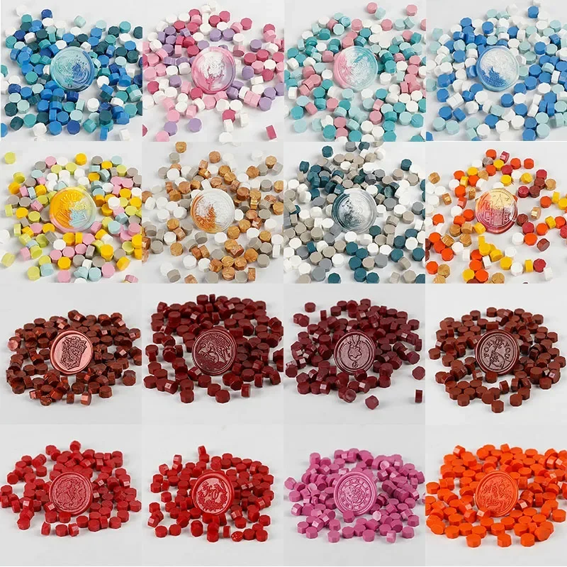 300 Pcs Wax Print Beads Wax Lacquer for Seals Lacre Stamp for Card Making Retro Wax Seal for Stamp Sealing Gold Wedding Birthday