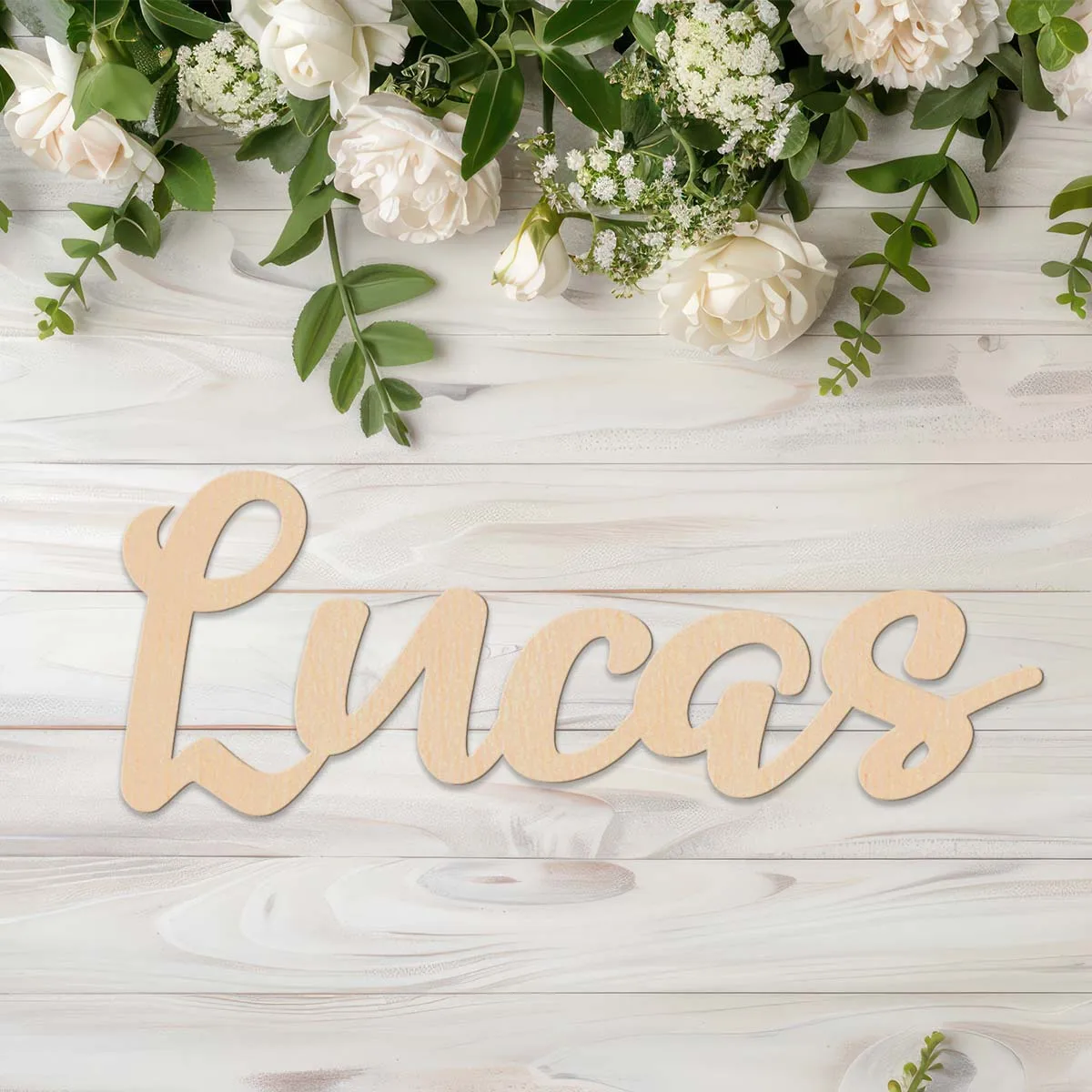 1pc Cartoon lucas example Customizable Name Wooden Sign Laser-Cut Sign Wooden Decor Unfinished Wood for Painting or Glittering