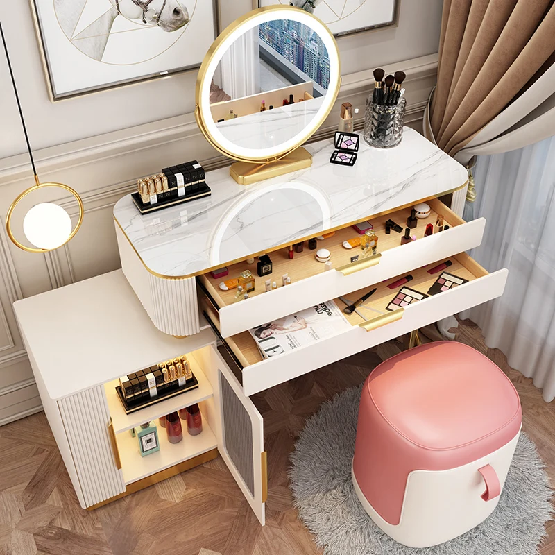 Comfortable Dressing Table Bedroom Hairstyle Women Luxury Dresser Multifunctional Console Schminktisch Salon Furniture HY