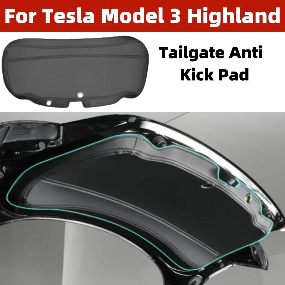 

For Tesla 2024 Model 3 Highland Rear Trunk Tailgate Nappa Leather Protective Pad,Waterproof Anti Kick All Weather Car Interior