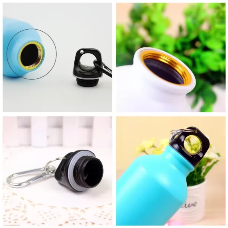 زجاجة مياه من الألومنيوم الكرتونية سعة 500 مل، زجاجة مياه من الفولاذ المقاوم للصدأ مطبوعة على شكل حيوان لطيف مع غطاء، كوب قهوة معزول #4