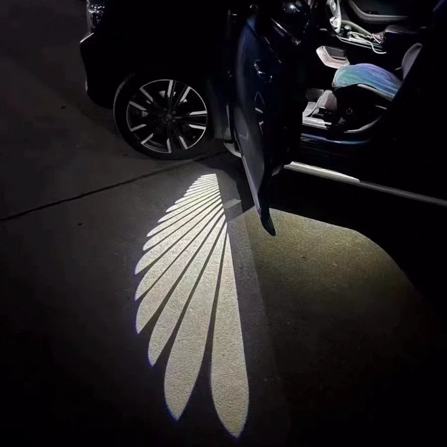 Auto Engel Flügel WirelessDoor 2Pcs LED HD Willkommen Dekorative Licht Courtesy Glühbirne Lampe Schatten Autos Projektor Zubehör Werkzeuge
