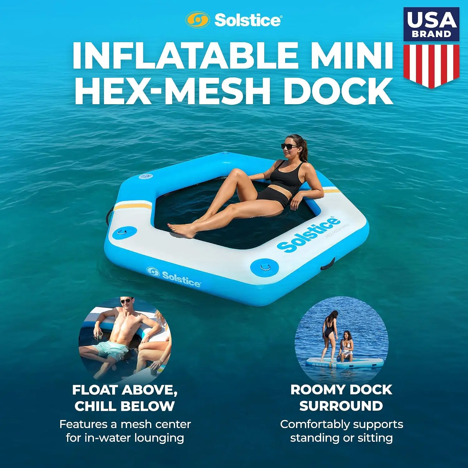 Original Floating Inflatable Mesh Dock, Floating Raft Platform, Outdoor Design for Lake, River, Swimming Pool &, Customized