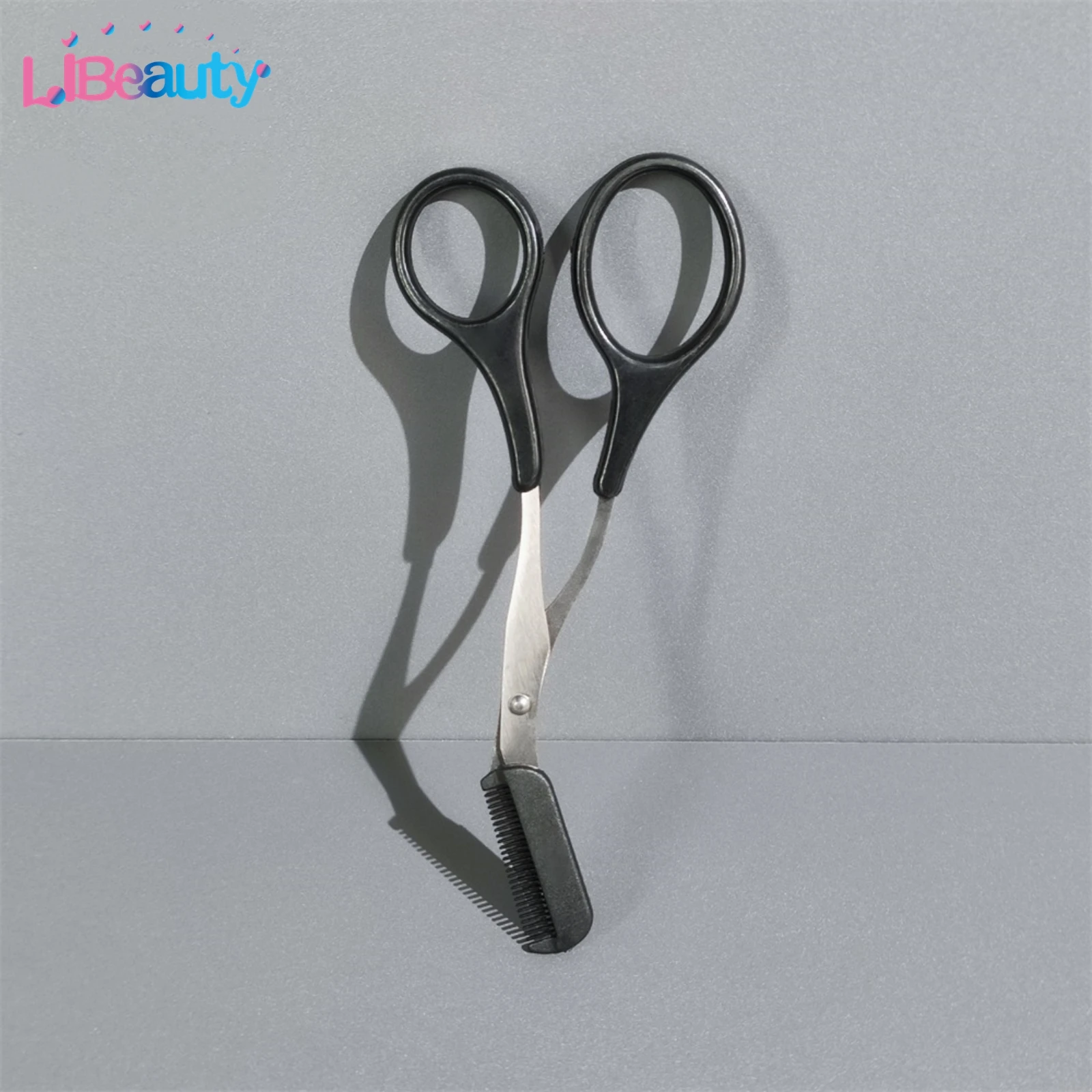 Libeauty 1PC Safe Eyebrow Trimmer Stainless Steel Eyebrow Scissors With Comb Hair Removal Shaver Eyebrows Shaping Makeup Tool