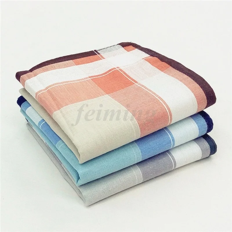 Lenço macio para homens, algodão estilo antigo, 40x40cm