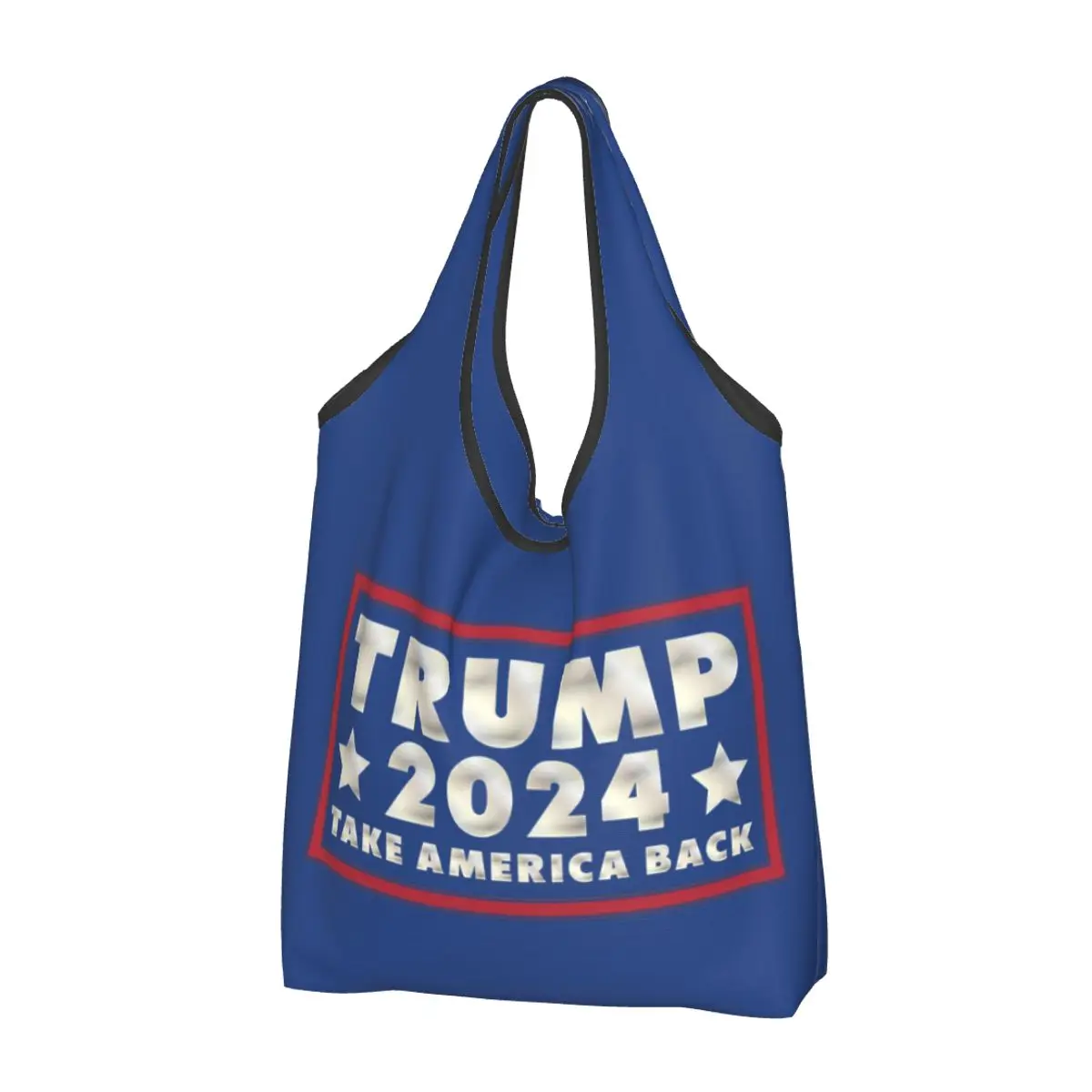 Trump 2024 Take America Back Election - Vote 2024 Portable Tote Shopping Bags Reusable Shopper Bag Grocery Handbag Shoulder Bag