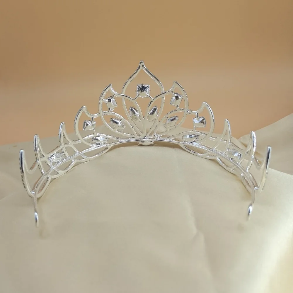 Простой лепесток, европейский роскошный горный хрусталь, корона невесты, головной убор из сплава с бриллиантами, кольцо для волос в стиле принцессы, аксессуары для волос ph