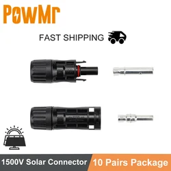 PowMr 10 Paris 1500V Solar Connectors Male and Female Solar Panel Cable 2.5mm2/4mm2/6mm2 Waterproof