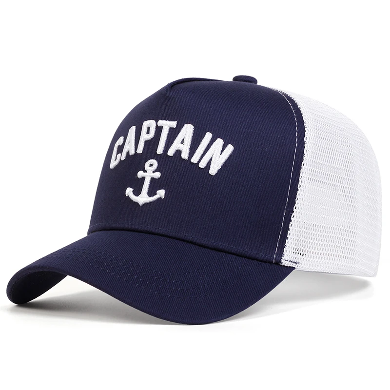 Unisex FIRST MATE/CAPTAIN Letter Embroidery Baseball Net Caps Spring and Summer Outdoor Adjustable Casual Hats Sunscreen Hat