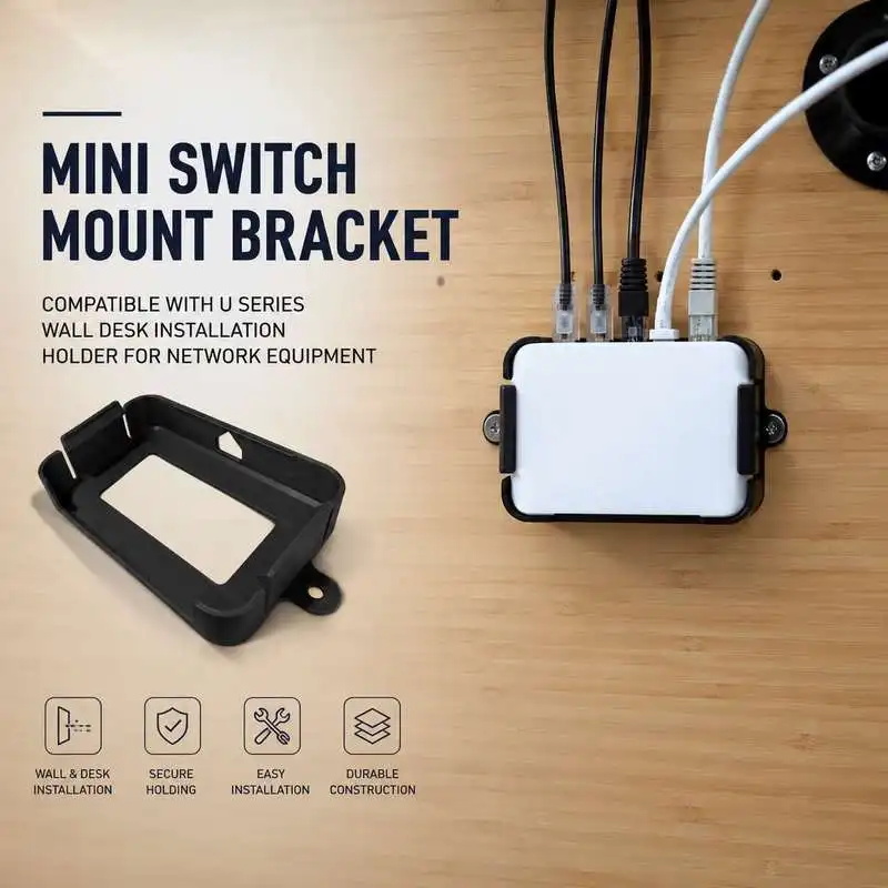 Mini Switch Mount Bracket Compatible With U Series Wall Desk Installation Holder For Network Equipment