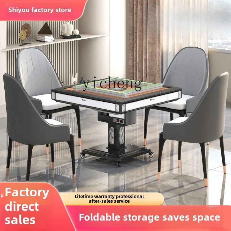 

Zz folding mahjong machine, fully automatic household dining table, dual-purpose multi-function four-port machine,