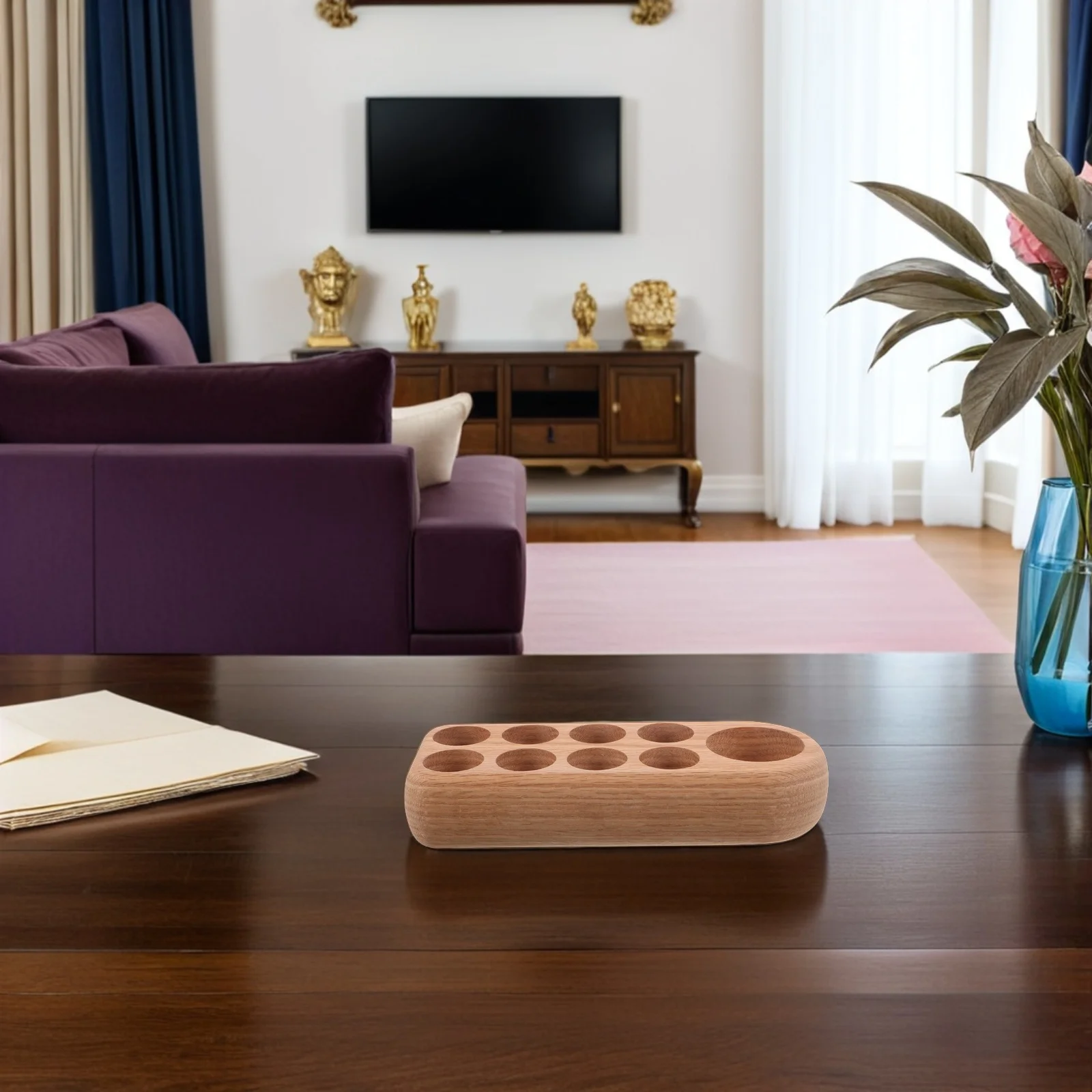 원목 에센셜 오일 병 진열대 9칸 수납 정리대 향수 네일 폴리쉬 가정 사무실용